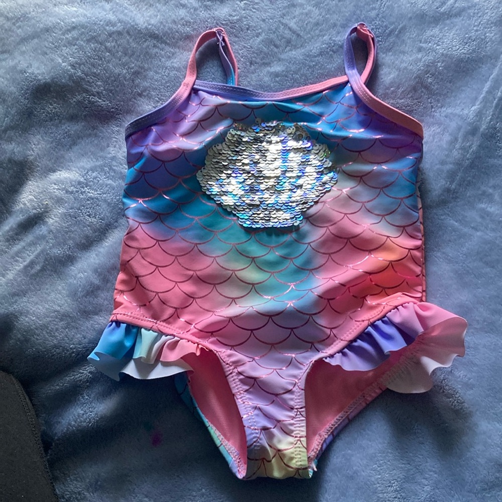 Colorful Mermaid Scale Swimsuit with Sequins